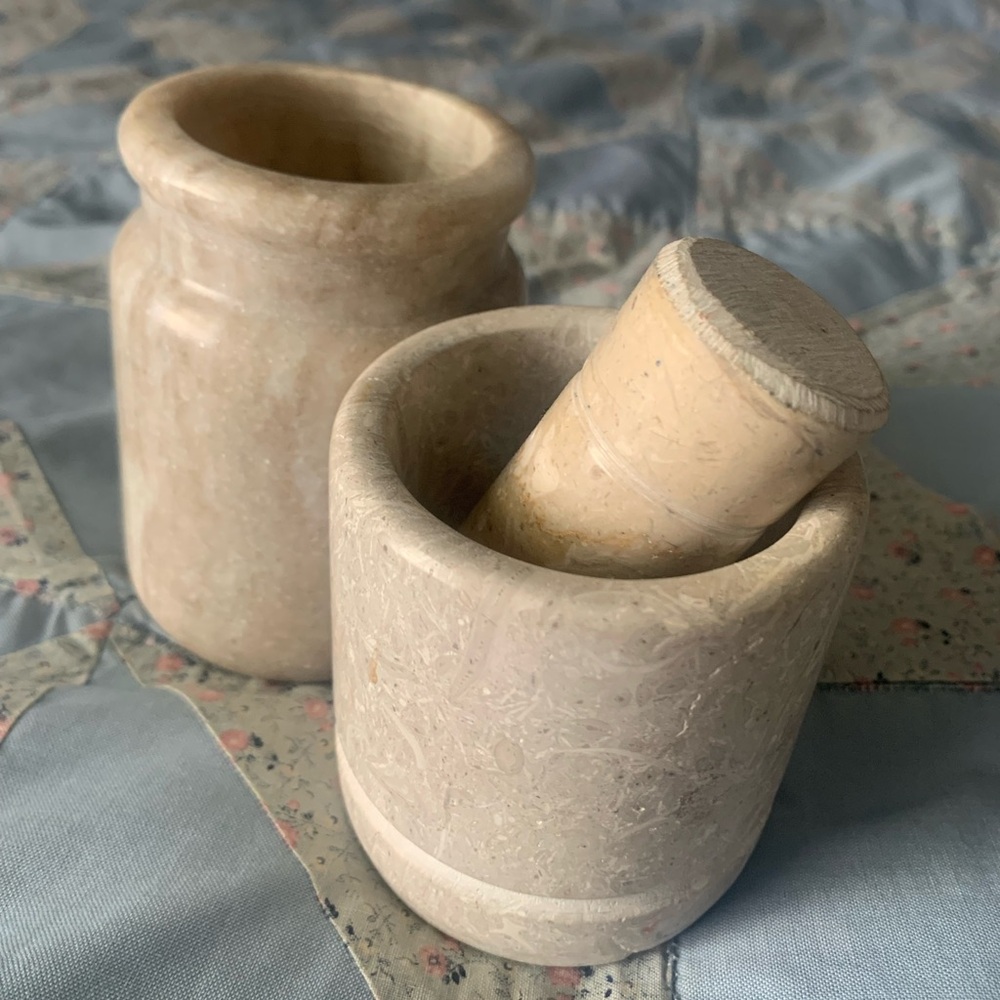 Matching Herb Jar with Mortar & Pestle